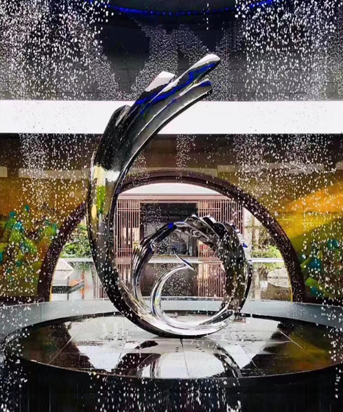 創(chuàng)意水景不銹鋼雕塑