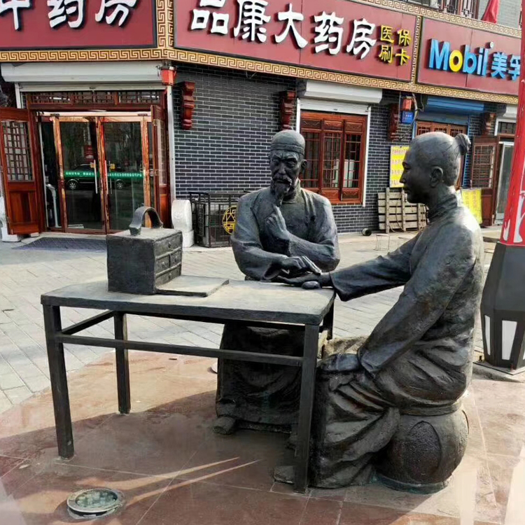 商業(yè)街鑄銅人物擺件