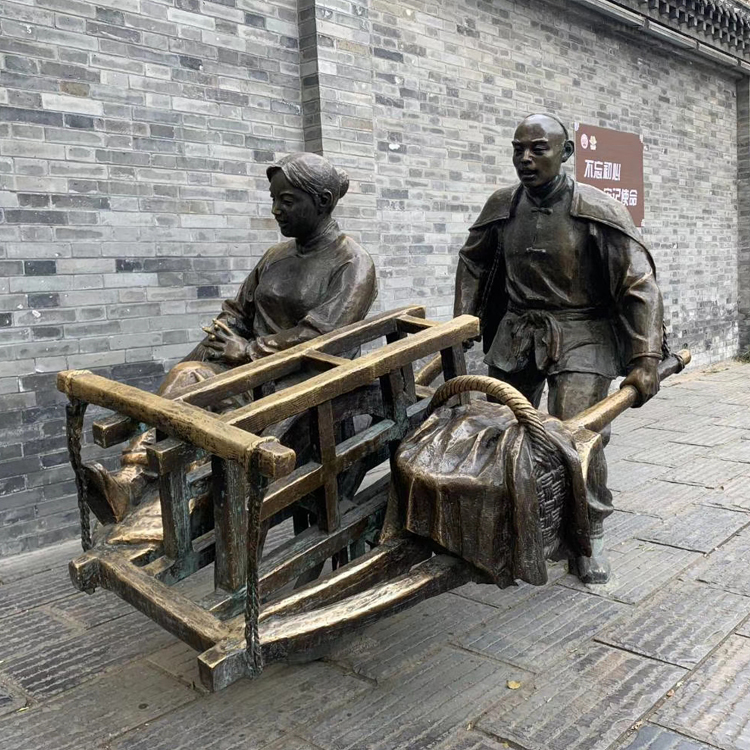 民俗小品銅雕人物