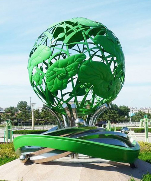 鏤空不銹鋼球雕塑