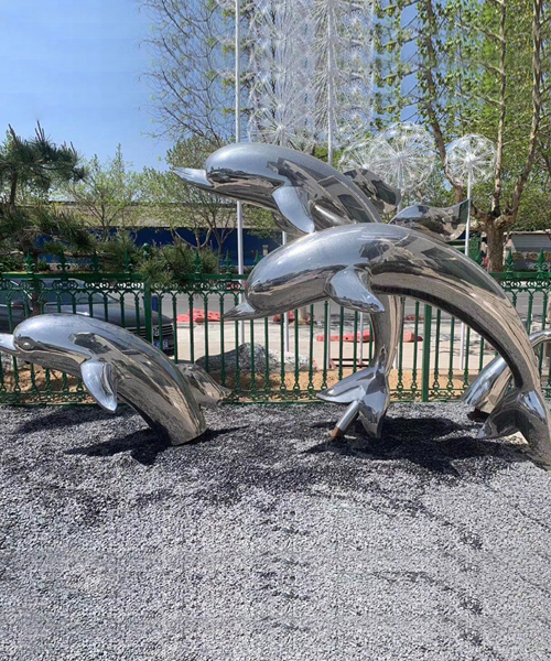海豚不銹鋼雕塑