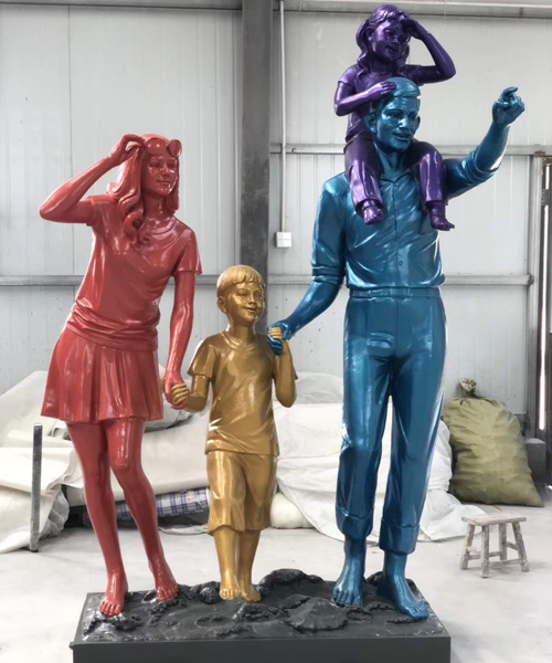 抽象購(gòu)物人物雕塑玻璃鋼